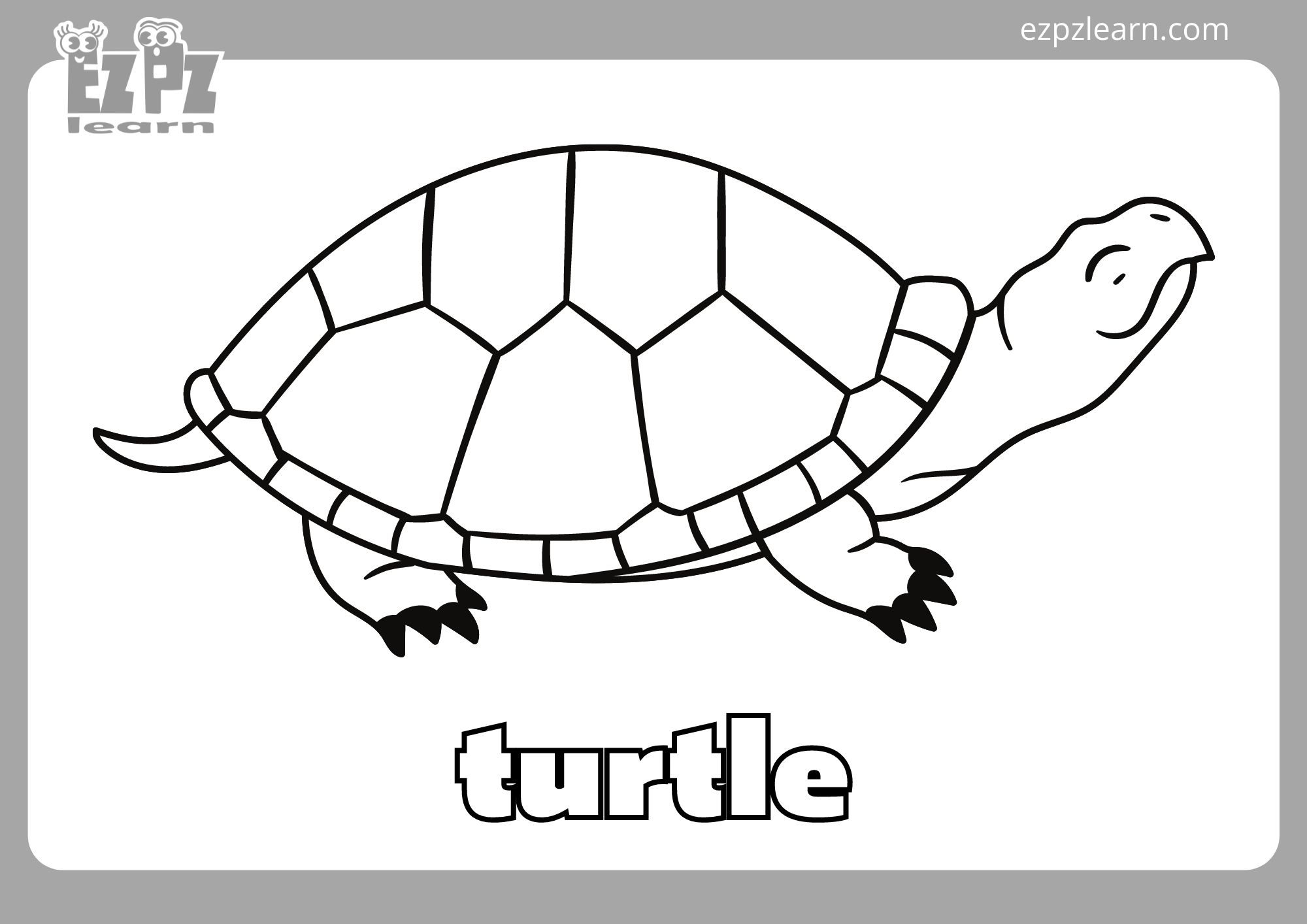 Turtle Coloring Page - Ezpzlearn.com