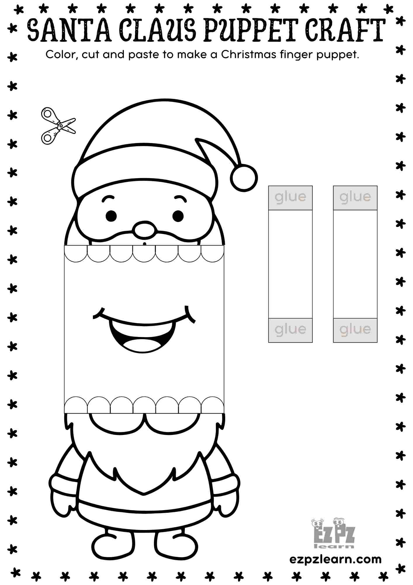 Printable Paper Santa Claus Christmas Puppet - Festive DIY Craft for ...