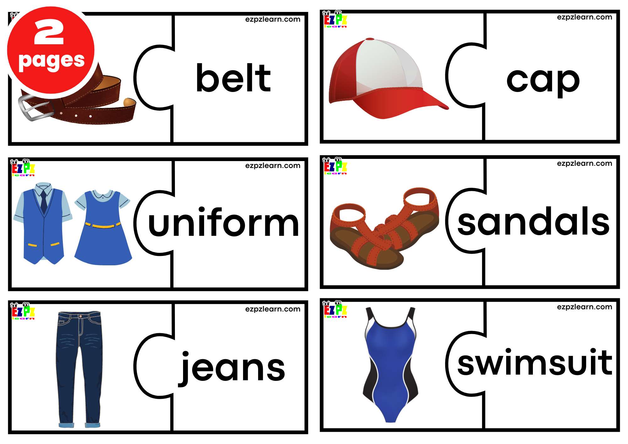 Spring and Summer Clothes Vocabulary worksheet