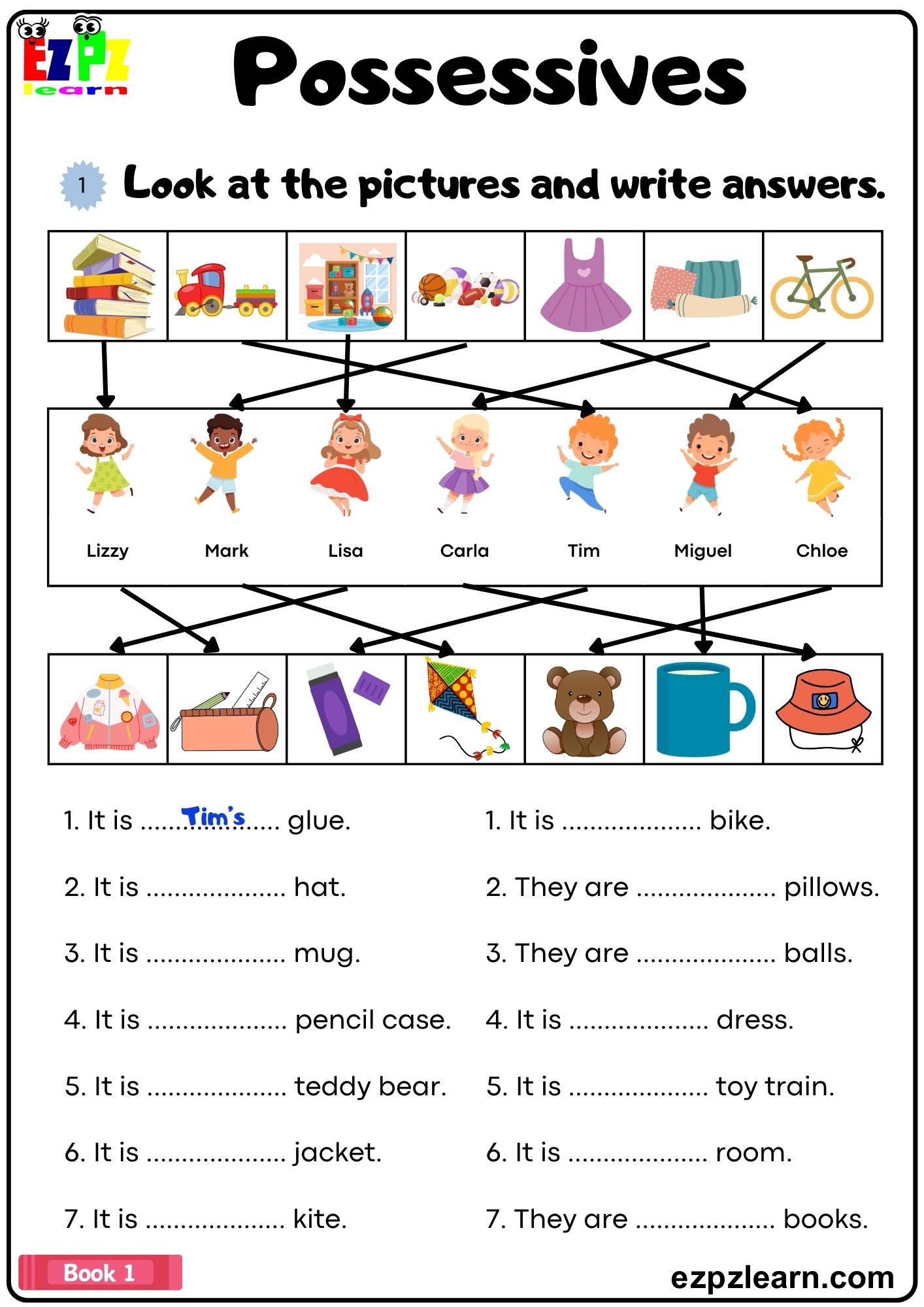 Possessives Look At The Pictures And Write The Answers Grammar Pdf 