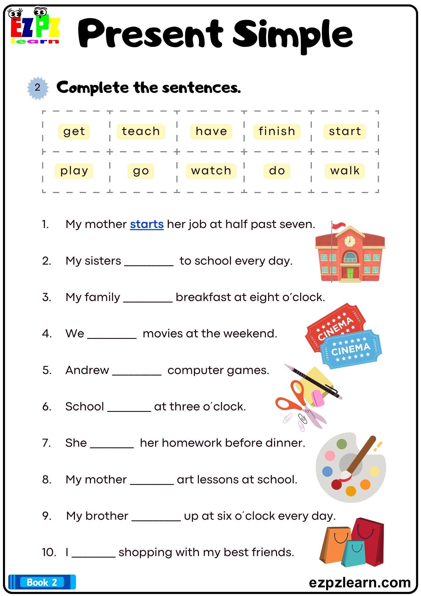 Simple Present - Ezpzlearn.com