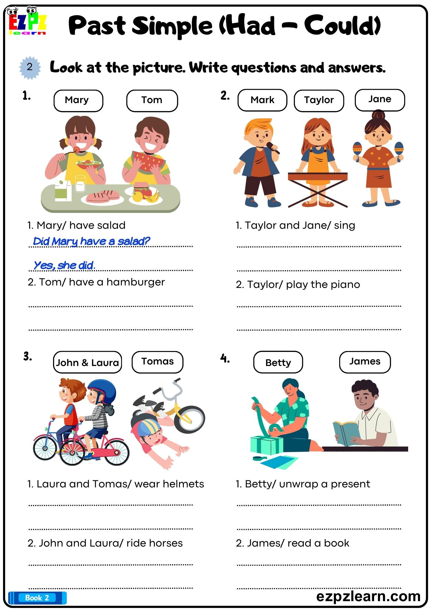 Simple Past - Ezpzlearn.com