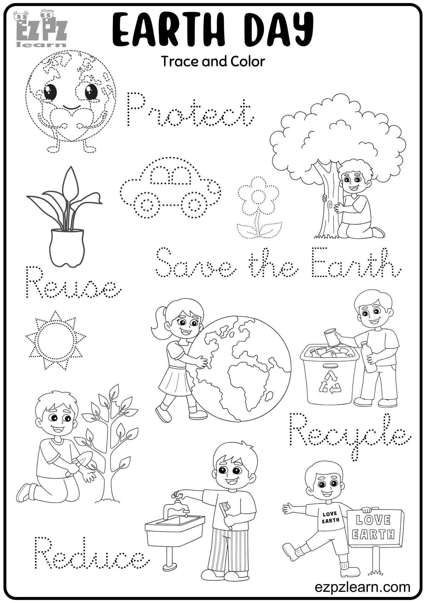 reduce reuse recycle drawings for kids