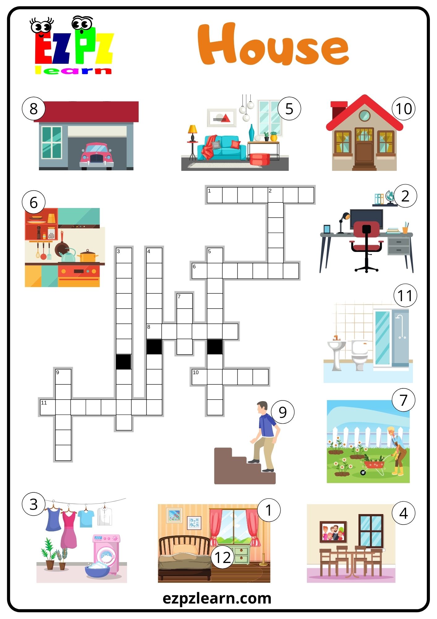 House Rooms Crossword Ezpzlearn com House Rooms Crossword Ezpzlearn com