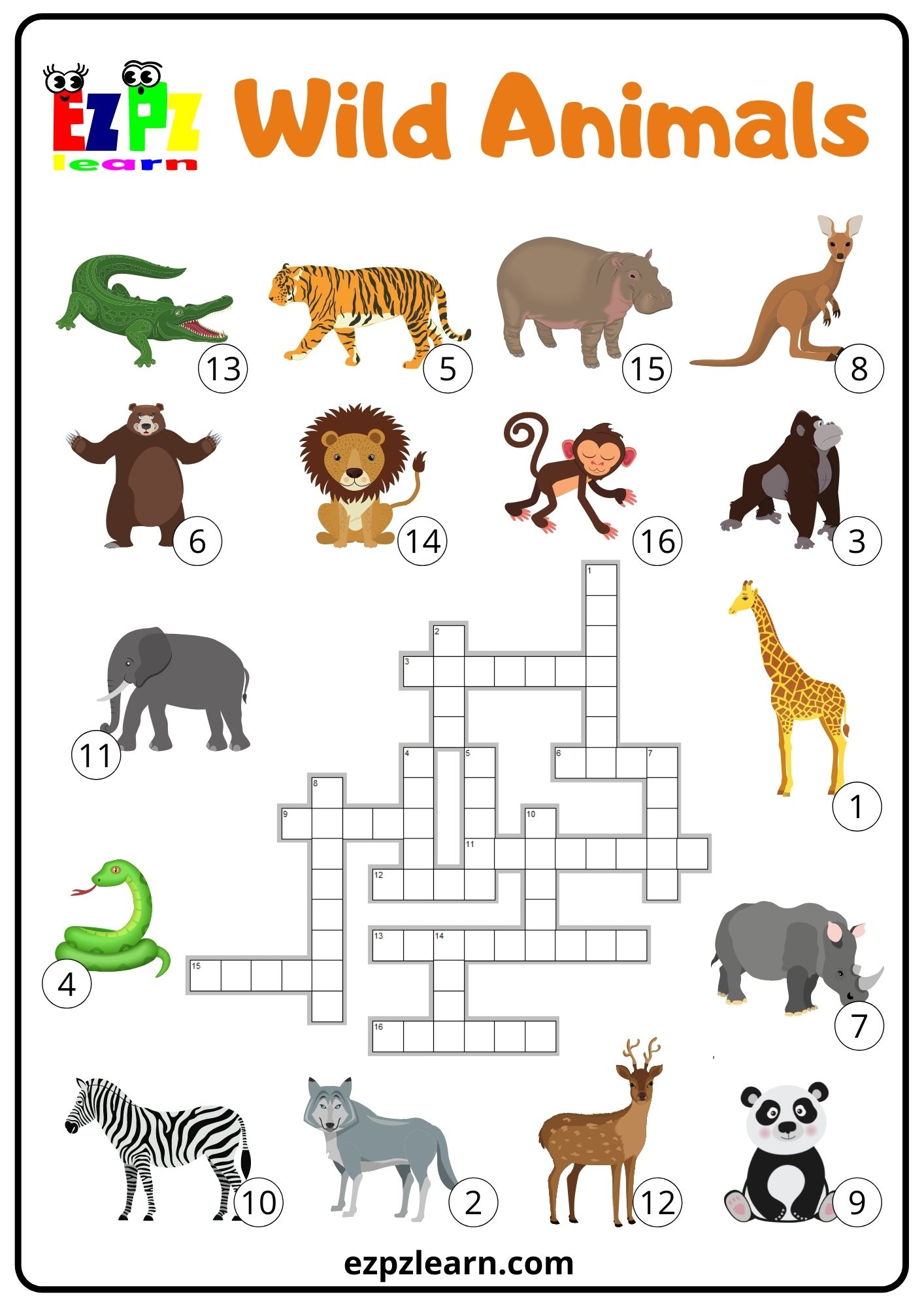 Wild animals wordwall
