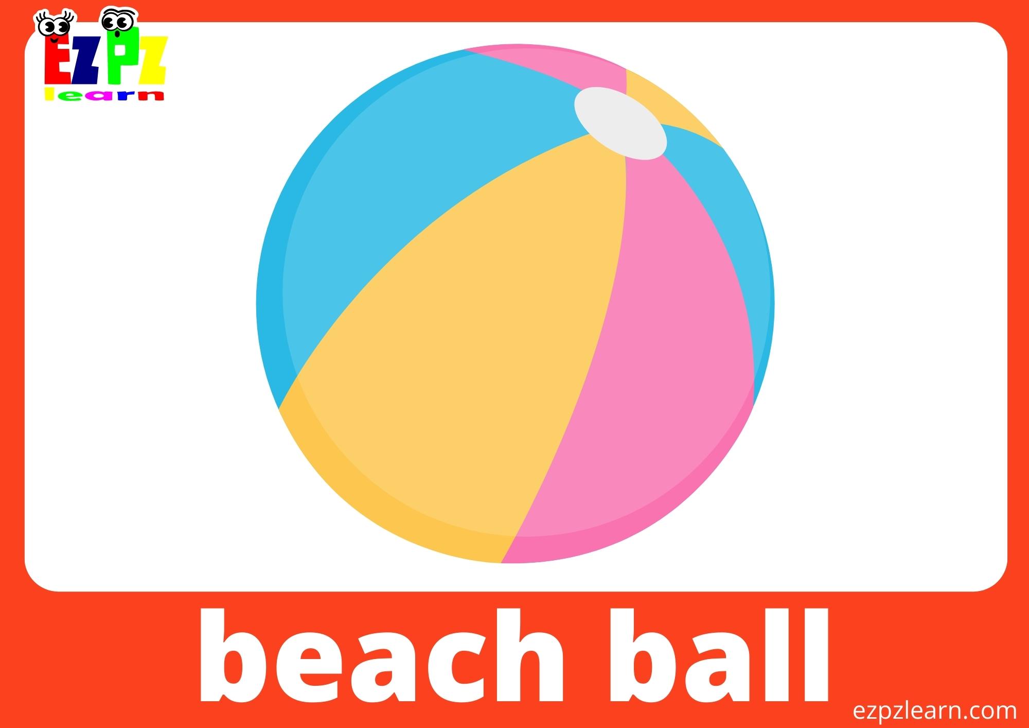 Summer and Beach Flashcards. Free PDF Download - Ezpzlearn.com